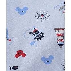 Babyhug Disney Sailor Mickey Premium Swaddle Wrapper Pack of 2 - Navy Blue Soft & Skin Friendly Cotton Velcro Closure Newborn Baby Wrapper 0 to 6 Months Prevents Startling Reflex| Trave Friendly