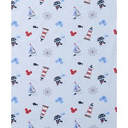 Babyhug Disney Mickey Sailor Print Premium Hooded Wrapper Pack of 2 - Blue & Navy| Newborn Essential| 100% Interlock Cotton|Breathable Lightweight & Skin Friendly|0-6 Months| Prevents Startling Reflex