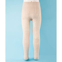 Cute Walk by Babyhug Cotton Knit Anti Bacterial Solid Footed Tights - Beige