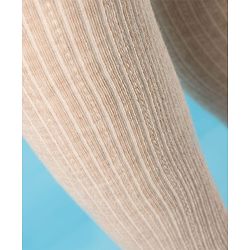 Cute Walk by Babyhug Cotton Knit Anti Bacterial Solid Footed Tights - Beige