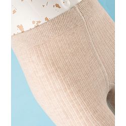 Cute Walk by Babyhug Cotton Knit Anti Bacterial Solid Footed Tights - Beige