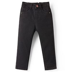 Babyhug Denim Washed  Full Length Jeans With Stretch - Black