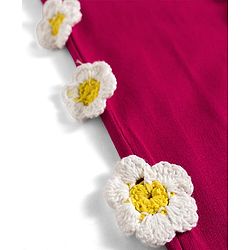 Babyhug Cotton Looper Knit Full Length Lounge Pant With Floral Applique - Maroon