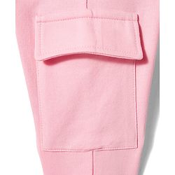Babyhug Cotton Looper Knit Full Length Lounge Pant With Text Print - Pink
