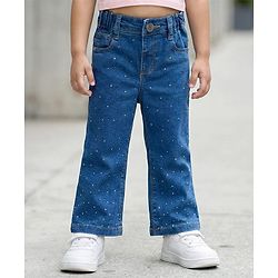 Babyhug Denim Embellished Full Length Jeans With Stretch - Jeans