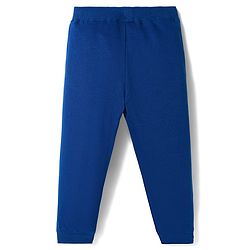 Babyhug Cotton Looper Knit Full Length Joggers Pant With Floral Print - Navy Blue