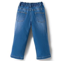 Babyhug Full Length Denim Jeans with Stretch & Floral Embroidery - Blue