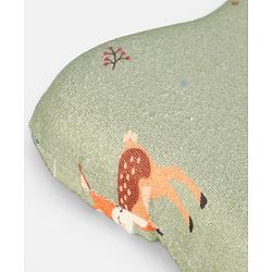 Babyhug Premium Bear Shape Memory Foam Pillow Woodland Print - Green| Infant Head Shaping Cushion| Firm & Supportive Design| Soft Breathable Fabric| Prevents Flat Head| Washable & Travel Friendly