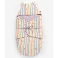 Babyhug Premium 100% Cotton Bear Shaped Carry Nest Cum Sleeping Bag for Babies - Beige - Woodland Theme| Soft Cotton| Snug Wrap Design| Easy-Access| 04 Months Babies| Newborn Essential