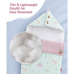 Babyhug Premium 100% Cotton Muslin Sleeping Bag - Woodland Print - Beige| Breathable Baby Sleep Sack| Hooded Swaddle Wrap| Easy Button Closure| Soft Lightweight| New Born Essential