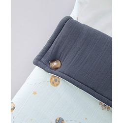Babyhug Premium 100% Cotton Muslin Sleeping Bag - Woodland Print - Beige| Breathable Baby Sleep Sack| Hooded Swaddle Wrap| Easy Button Closure| Soft Lightweight| New Born Essential