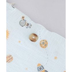 Babyhug Premium 100% Cotton Muslin Sleeping Bag - Woodland Print - Beige| Breathable Baby Sleep Sack| Hooded Swaddle Wrap| Easy Button Closure| Soft Lightweight| New Born Essential