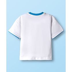 Babyhug Cotton Knit Half Sleeves T-Shirt With Text Embriodery - White