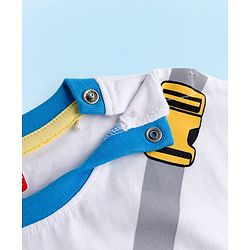 Babyhug Cotton Knit Half Sleeves T-Shirt With Text Embriodery - White