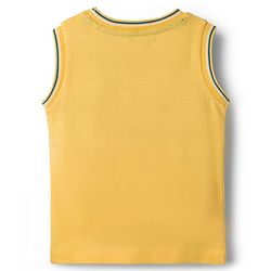 Babyhug Cotton Knit Sleeveless Tank T-Shirt with Text Print Pack of 3 - Red Yellow & Blue
