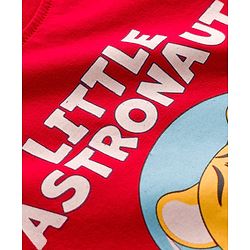 Babyhug Cotton Knit Full Sleeves T-Shirt & Pyjama Night Suit With Tiger Astronaut Print - Red & Blue