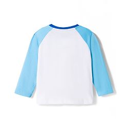 Babyhug Cotton Knit Raglan Full Sleeves Football Theme Printed T-Shirt & Pyjama Night Suit - White & Blue
