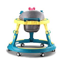 Babyhug 360° Joy Baby Walker with Convertible Feeding & Musical Toy Tray - Pink| Adjustable Height| Compact Fold| Activity cum Push Walker| Smooth Swivel Wheels| Padded Cushion Seat