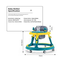 Babyhug 360° Joy Baby Walker with Convertible Feeding & Musical Toy Tray - Pink| Adjustable Height| Compact Fold| Activity cum Push Walker| Smooth Swivel Wheels| Padded Cushion Seat