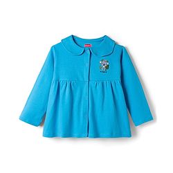 Babyhug Interlock Knit Full Sleeves Frock With Koala Print & Bloomer - Blue