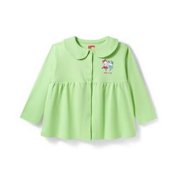 Babyhug Interlock Knit Full Sleeves Frock with Bloomer & Kitty Print - Light Green