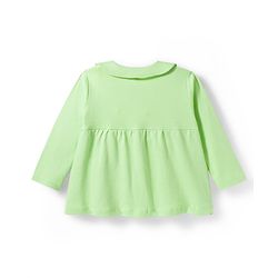 Babyhug Interlock Knit Full Sleeves Frock with Bloomer & Kitty Print - Light Green