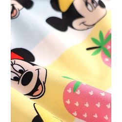 Babyhug Disney Knit Frill Sleeves Co-ords Two Piece Swimsuit with Minnie Mouse Print - Multicolor