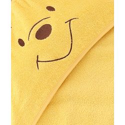Babyhug Disney 100% Cotton Woven Hooded Towel With Pooh Design L 71 x B 71 cm - Yellow