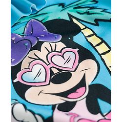 Babyhug Disney Sleeveless V Cut Swimsuit With Minnie Mouse Graphic - Light Blue