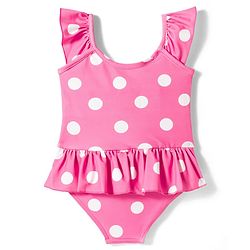 Babyhug Disney Sleeveless Frock Swimsuit With Minnie Mouse Graphics - Pink