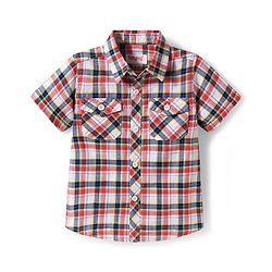 Babyhug Cotton Woven Half Sleeves Checks Shirt - Multicolor