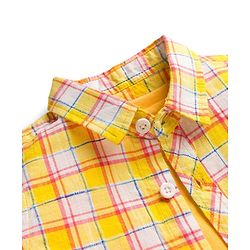 Babyhug Cotton Woven Half Sleeves Checks Shirt with T-Shirt - Multicolor