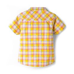 Babyhug Cotton Woven Half Sleeves Checks Shirt with T-Shirt - Multicolor
