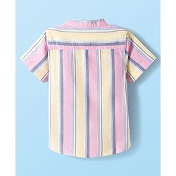 Babyhug Half Sleeves Mandarin Collar Striped Kurta Shirt - Multicolor