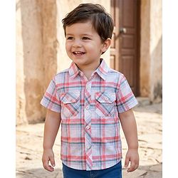 Babyhug Cotton Woven Half Sleeves Checked Shirt - Multicolor