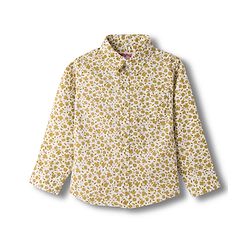 Babyhug Cotton Woven Full Sleeves Floral Printed Shirt -White & Yellow