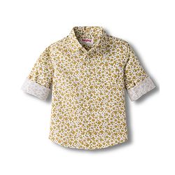 Babyhug Cotton Woven Full Sleeves Floral Printed Shirt -White & Yellow