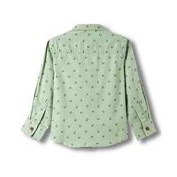 Babyhug Cotton Woven Full Sleeves Printed Shirt - Light Green