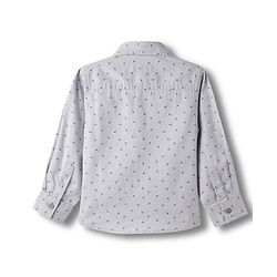 Babyhug Cotton Woven Full Sleeves Printed Shirt - Grey