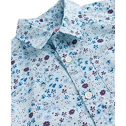 Babyhug Cotton Woven Full Sleeves Floral Printed Shirt - Light Blue