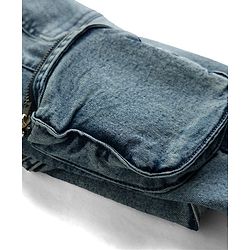 Babyhug Full Length Washed with Stretch Denim Jeans - Navy Blue