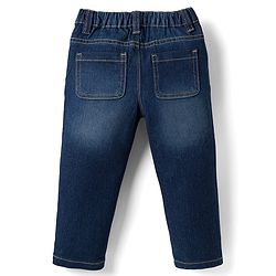 Babyhug Full Length Washed  Denim Jeans with Stretch - Navy Blue