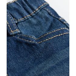 Babyhug Full Length Washed  Denim Jeans with Stretch - Navy Blue