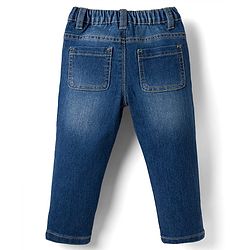 Babyhug Full Length Washed  Denim Jeans with Stretch - Navy Blue