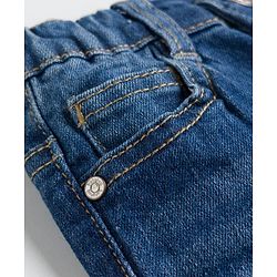 Babyhug Full Length Washed  Denim Jeans with Stretch - Navy Blue