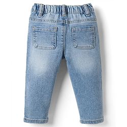 Babyhug Full Length Washed  Denim Jeans with Stretch - Navy Blue