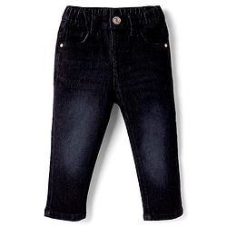 Babyhug Full Length Washed  Denim Jeans with Stretch - Navy Blue