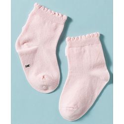 Cute Walk by Babyhug Non Terry Knit Ankle Length Solid Party Socks With Bow Applique Pack of 3 - Multicolor