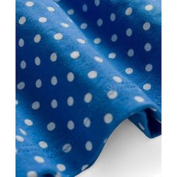 Babyhug Single Jersey Knit Sleeveless Frock With Polka Dot Print - Blue