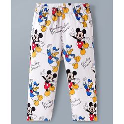 Babyhug Disney Cotton Woven Full Sleeves Co-ords Shirt & Pajama Night Suit with Mickey Mouse Print - Multicolor
